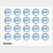 Sticker rond Parties scintillant bleue premier ann (Feuille)