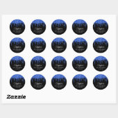 Sticker Rond Parties scintillant Bleue Royale sur Noir 18e anni (Feuille)