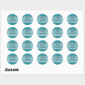 Sticker Rond Parties scintillant bleue turquoise Glam Sweet 16  (Feuille)