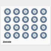 Sticker Rond Parties scintillant Blue Faux Texture personnalisé (Feuille)