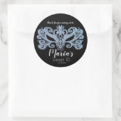 Sticker Rond Parties scintillant Blue Masquerade Masque Fête Fa (Sac)