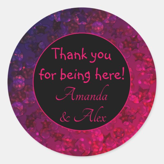 Sticker Rond Parties scintillant bokeh scintiller imprimer auto (Devant)