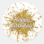 Sticker Rond Parties scintillant brillant or amusant graffiti p (Devant)