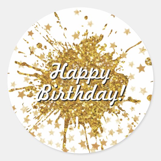 Sticker Rond Parties scintillant brillant or amusant graffiti p (Devant)