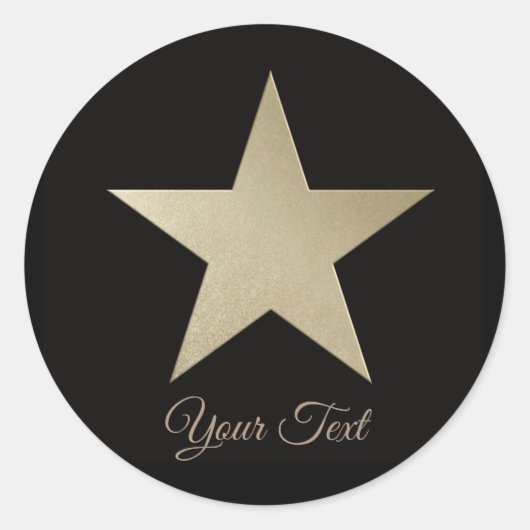 Sticker Rond parties scintillant brillant or étoile élégant (Devant)