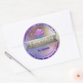 Sticker Rond Parties scintillant brillante des ventes de cupcak (Enveloppe)