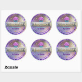 Sticker Rond Parties scintillant brillante des ventes de cupcak (Feuille)