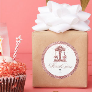 Sticker Rond Parties scintillant carrousel Anniversaire