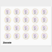 Sticker Rond Parties scintillant Cercles d'or rose violet  Logo (Feuille)