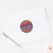 Sticker Rond Parties scintillant Chevron rose violet orange Tur (Enveloppe)