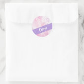Sticker Rond Parties scintillant claire violette, rose et blanc (Sac)