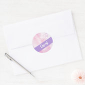 Sticker Rond Parties scintillant claire violette, rose et blanc (Enveloppe)