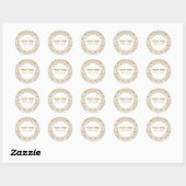 Sticker Rond Parties scintillant classique blanche et or Pâque  (Feuille)