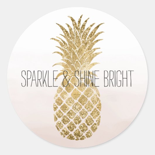 Sticker Rond Parties scintillant Crème de Pêche Glitzy ananas S (Devant)