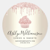 Sticker Rond Parties scintillant Cupcake rose Drivers Pâtisseri (Devant)