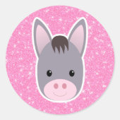 Sticker Rond Parties scintillant d'âne (Devant)