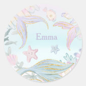 Sticker Rond Parties scintillant d'aquarelle Les traînées de si (Devant)