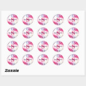 Sticker Rond Parties scintillant d'aquarelle Script Monogramme  (Feuille)