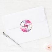 Sticker Rond Parties scintillant d'aquarelle Script Monogramme  (Enveloppe)