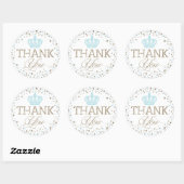 Sticker Rond Parties scintillant d'argent Bleu Couronne Royal B (Feuille)