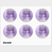 Sticker Rond Parties scintillant d'argent clair violet huile 21 (Feuille)