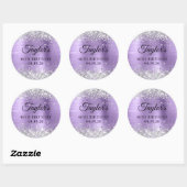Sticker Rond Parties scintillant d'argent clair violet huile 40 (Feuille)