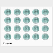 Sticker Rond Parties scintillant d'argent Pale Turquoise Foil 5 (Feuille)