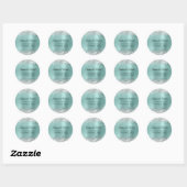 Sticker Rond Parties scintillant d'argent pâle Turquoise Mariag (Feuille)