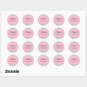 Sticker Rond Parties scintillant d'argent rose 50e anniversaire (Feuille)