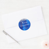 Sticker Rond Parties scintillant d'argent Royal Blue Foil Joyeu (Enveloppe)