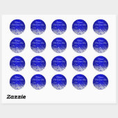 Sticker Rond Parties scintillant d'argent Royal Blue Ombre Mis (Feuille)