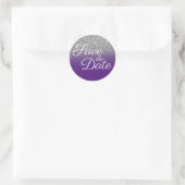 Sticker Rond Parties scintillant d'argent Royal Purple Ombre En (Sac)