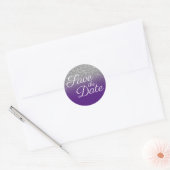 Sticker Rond Parties scintillant d'argent Royal Purple Ombre En (Enveloppe)