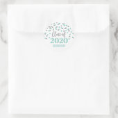 Sticker Rond Parties scintillant d'argent turquoise Confetti Gr (Sac)