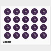 Sticker Rond Parties scintillant d'argent violet de Noël Flocon (Feuille)