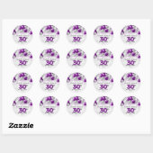 Sticker Rond Parties scintillant de ballons d'argent violet Gla (Feuille)