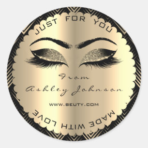 Sticker Rond Parties scintillant De Beauté Sepia Gold Lash Fabr