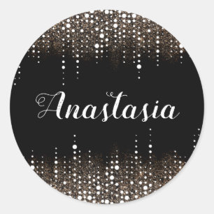 Sticker Rond Parties scintillant de goutte pluie Séquins d'or S