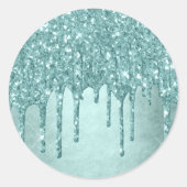 Sticker Rond Parties scintillant de la pointe de dérive | Aqua  (Devant)