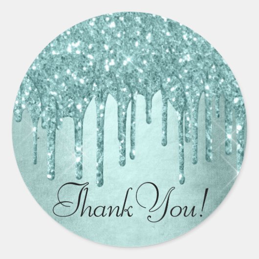 Sticker Rond Parties scintillant de la pointe de dérive | Aqua  (Devant)