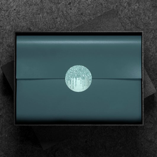 Sticker Rond Parties scintillant de la pointe de dérive | Aqua 