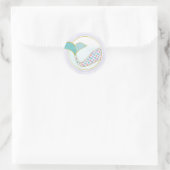 Sticker Rond Parties scintillant de la queue de sirène Envelopp (Sac)