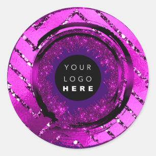 Sticker Rond Parties scintillant de logo personnalisée, exempl