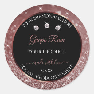 Sticker Rond Parties scintillant de luxe en Bourgogne Noire Bij