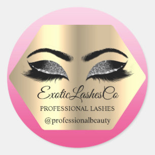 Sticker Rond Parties scintillant de maquillage en or noir Lashe