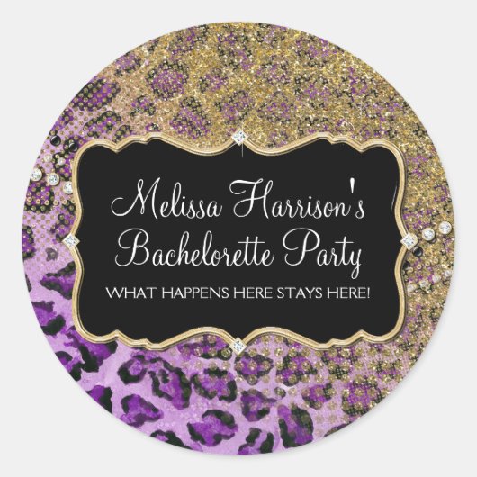 Sticker Rond Parties scintillant de Poster de animal Leopard d' (Devant)