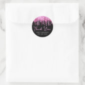 Sticker Rond Parties scintillant de séchage rose chaud Annivers (Sac)