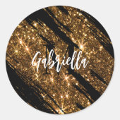 Sticker Rond Parties scintillant d'or (Devant)