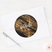 Sticker Rond Parties scintillant d'or (Enveloppe)