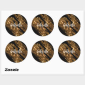 Sticker Rond Parties scintillant d'or (Feuille)